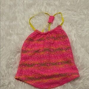 Pink and Yellow Lace Kids Top